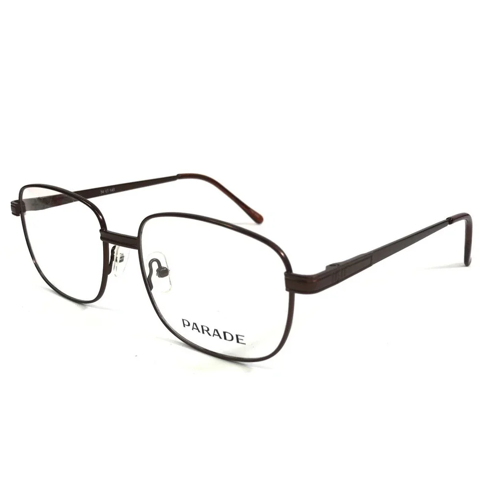 Parade Eyeglasses Frames Q-Series 1622 BROWN Square Wire Rim 54-17-145
